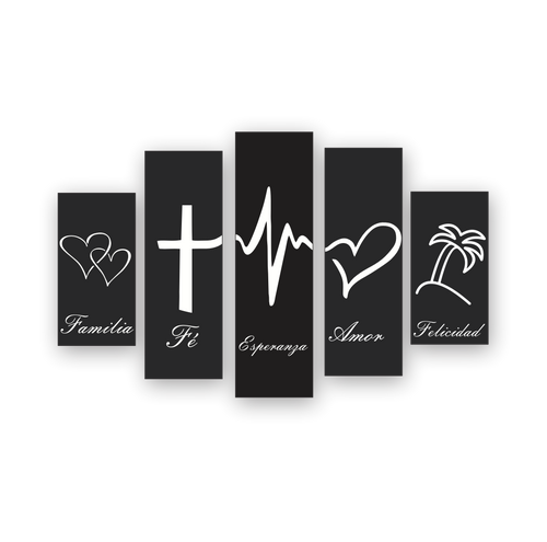 Cuadro Minimalista Frases SET X5