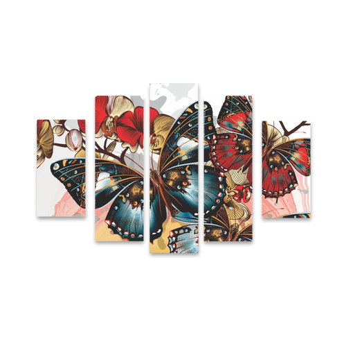 Cuadro Mariposa Roja SET X5