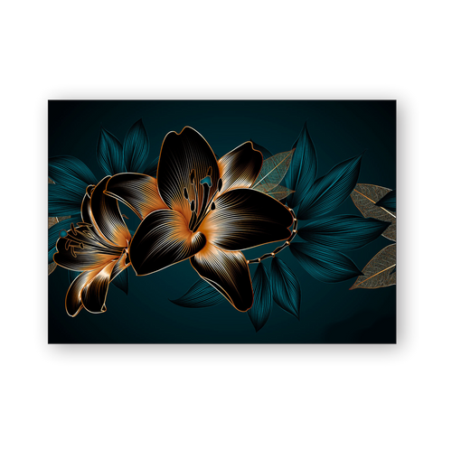 Cuadro Flor Dorada
