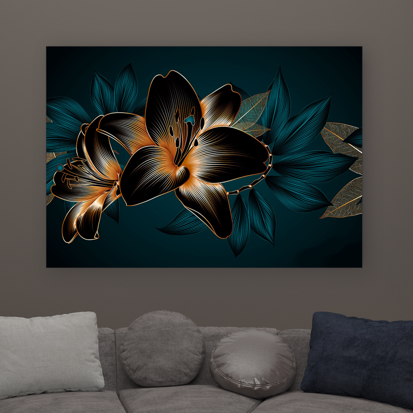 Cuadro Flor Dorada