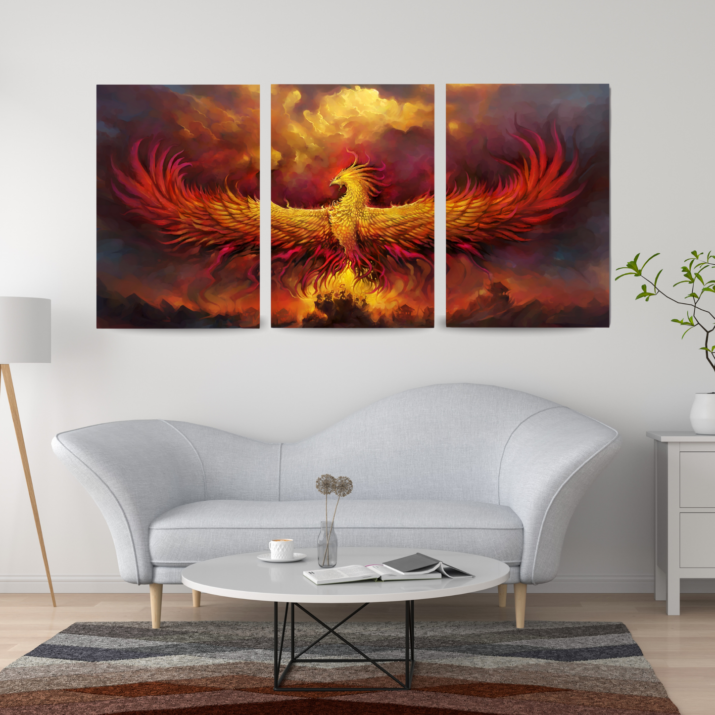 Cuadro Ave Fénix SET X3