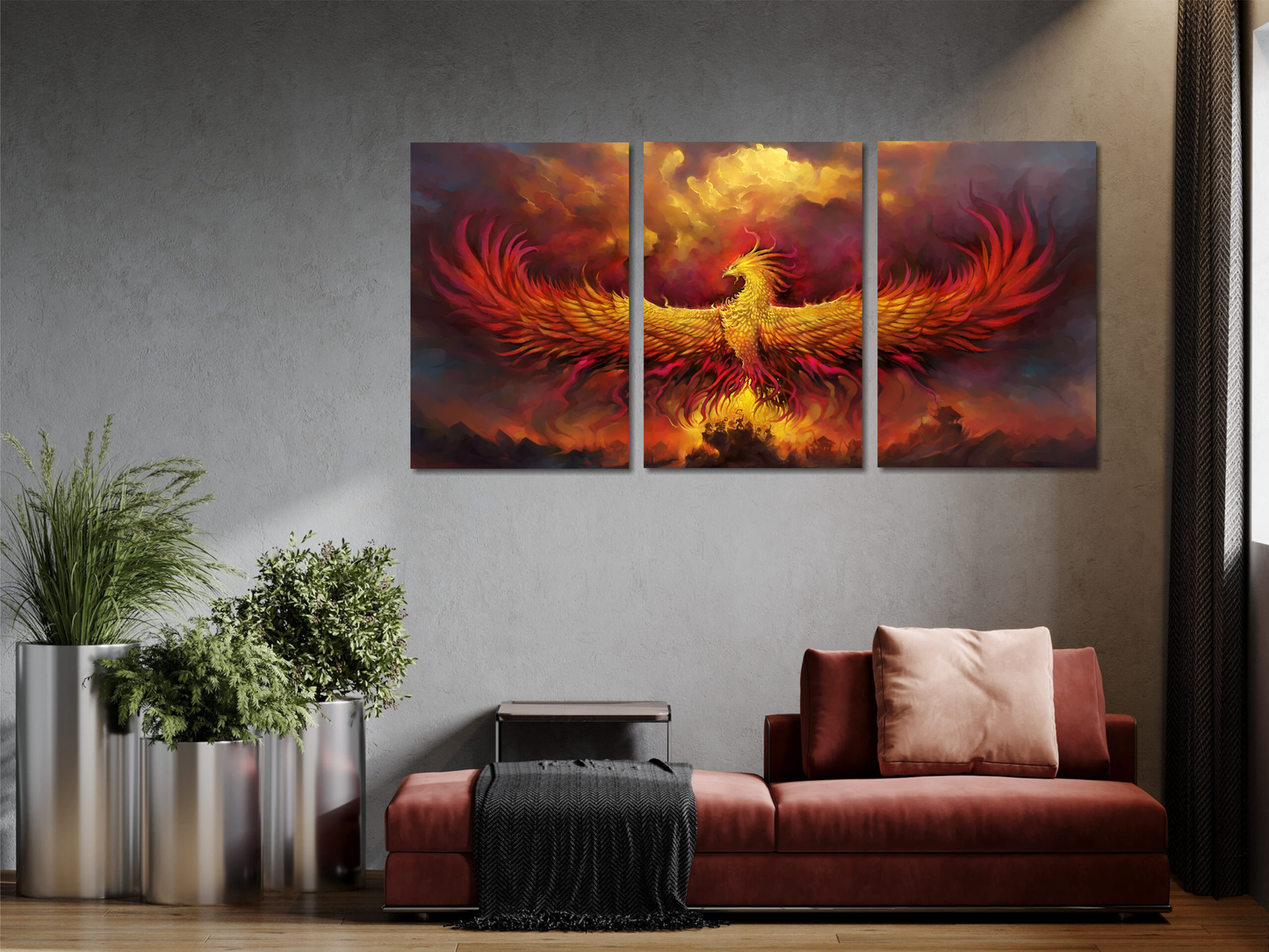 Cuadro Ave Fénix SET X3