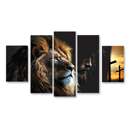 Cuadro Jesús León De Judá SET X5