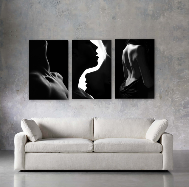 Cuadro Sensual Blanco & Negro SET X3