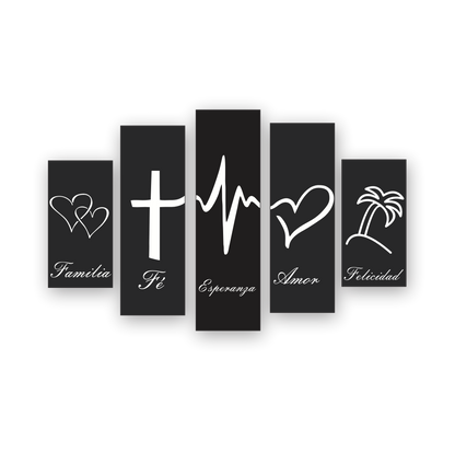 Cuadro Minimalista Frases SET X5