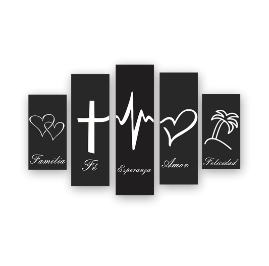 Cuadro Minimalista Frases SET X5