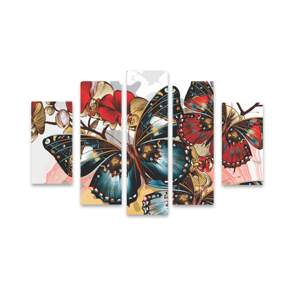 Cuadro Mariposa Roja SET X5