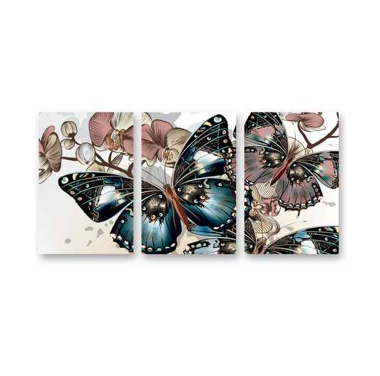 Cuadro Mariposa Vintage SET X3