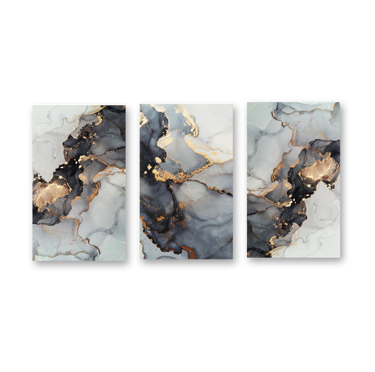 Cuadro Marmoleado Oscuro SET X3