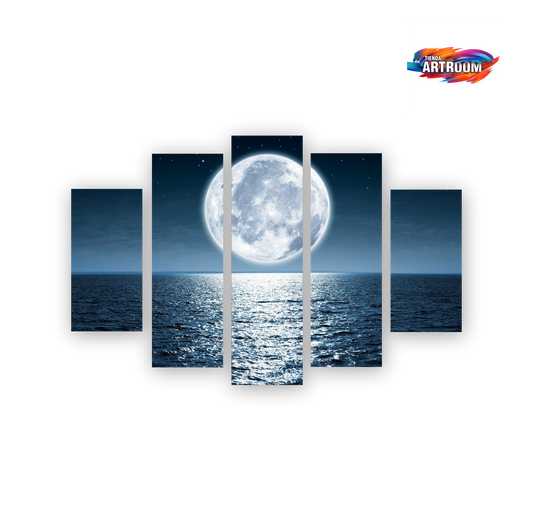Cuadro Luna Sobre El Mar SET X5
