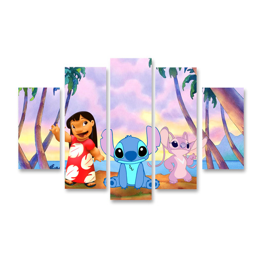 Cuadro Lilo & Stitch SET X5