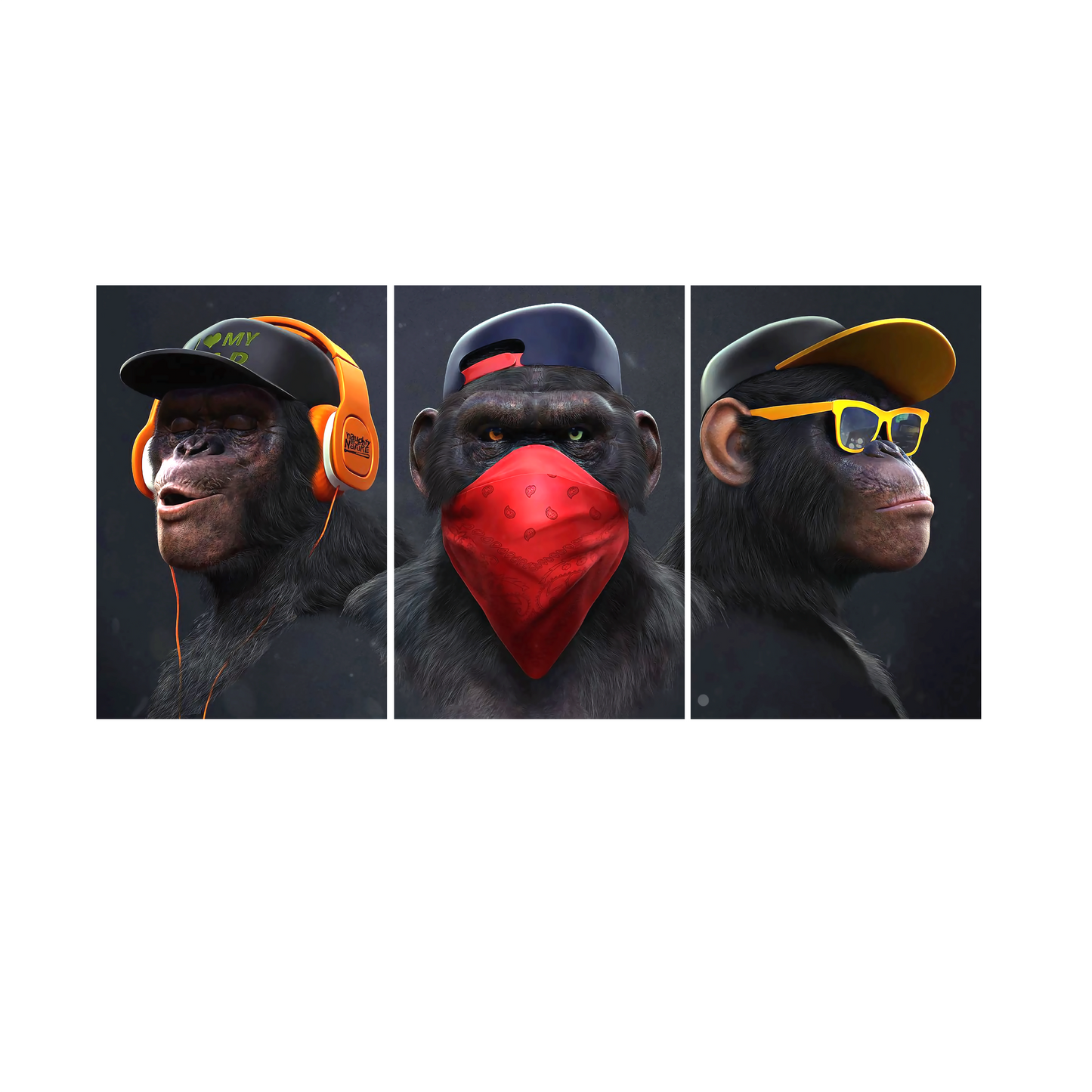 Cuadro Monos SET X3