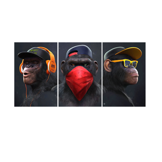 Cuadro Monos SET X3