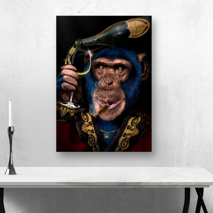 Cuadro Simio Con Dom Pérignon