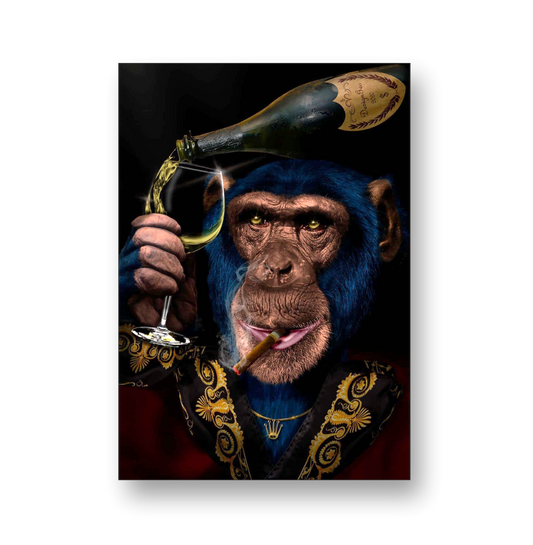 Cuadro Simio Con Dom Pérignon