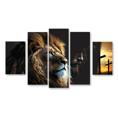 Cuadro Jesús León De Judá SET X5