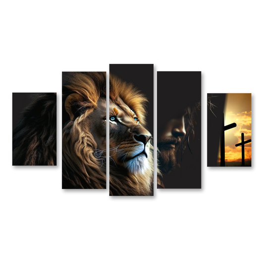 Cuadro Jesús León De Judá SET X5