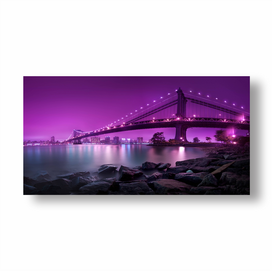 Cuadro Ciudad Fondo Morado